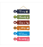Family Quotes Decorative Wall Art MDF Wooden Wall Hanger for Living Room | Bedroom | Home Decor | Gifts | Wood Hangings for Home Decoration | Modern Artworks (WH_6004N), Set of 6 - Decor Mantra
